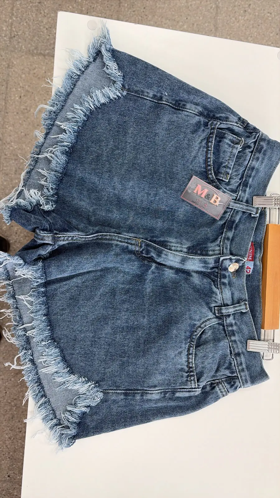 Short de jean mujer desflecado talle alto