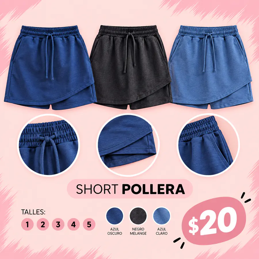 Short pollera mujer