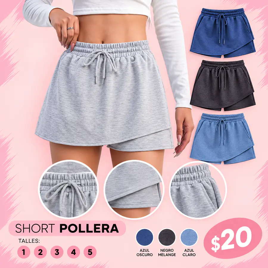 Short pollera mujer