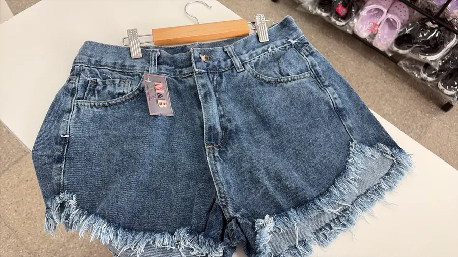 Short de jean mujer tiro alto desflecado